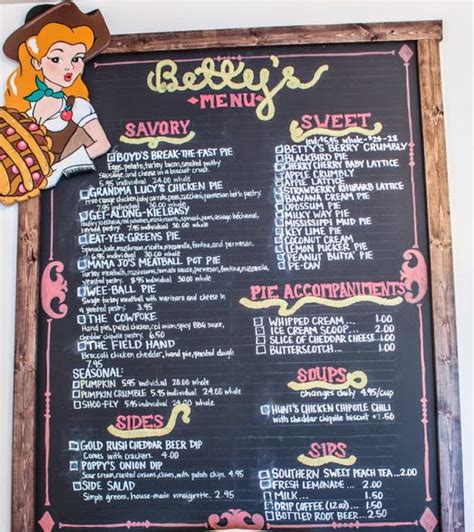 betty's pie whole saloon|betty's pies menu.